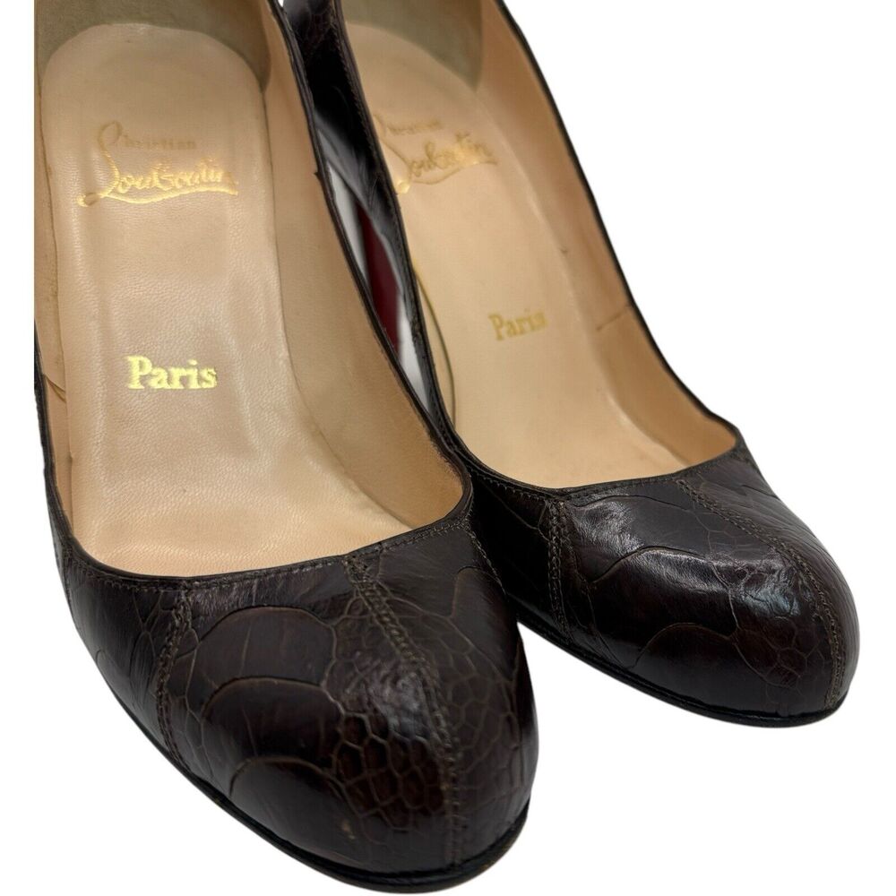 Christian Louboutin Simple Pump Ostrich Leg Leather Size 37 - Picture 3 of 15